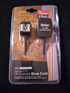 Vivitar Dedicated TTL Off-Camera Shoe Cord Fits Canon 4 Feet VIV-FC-CAN OrigPkg - Picture 1 of 5