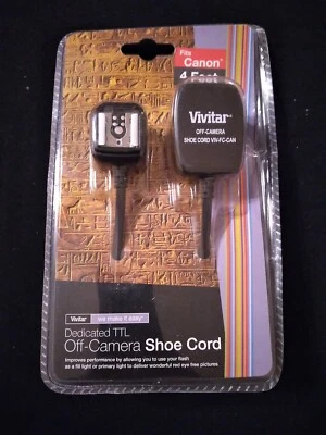  Vivitar Dedicated TTL Off-Camera Shoe Cord Fits Canon 4 Feet VIV-FC-CAN OrigPkg - Image 1 of 4