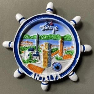 Türkiye Antalya creative 3d ship rudder landscape crafts refrigerator sticker - Picture 1 of 6