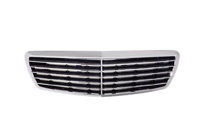 Chrome Front Grille w/ Insert Fit Benz W211 E Class 03-06 E320 E350 E500 E55 Foto 1 de 4
