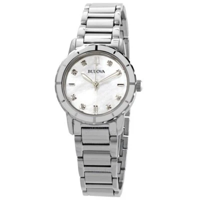 RELOJ BULOVA 96P194 CLÁSICO DIAMANTE ESFERA FREGONA PLATA ACERO INOXIDABLE MUJER Foto 1 de 3