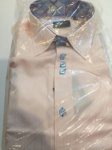 New Mens Domani Pink W Navy Buttons Size Large - Picture 1 of 4