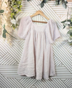 ZARA GIRLS Pink Short Sleeve Dress Textured Shimmer Party Flutter Sleve Sz 13/14 - Picture 1 of 5