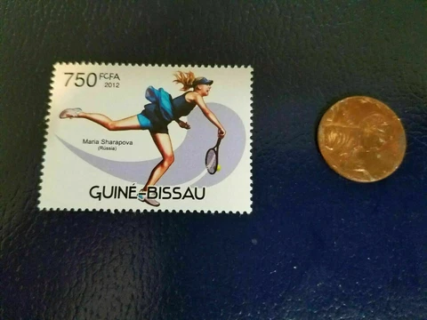 Maria Sharapova USA USTA Tennis 2012 Guine-Bissau Perforated Stamp Cover