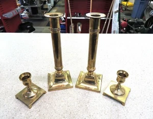 2 Pair (Total of 4) BRASS CANDLE STICKS 8-3/4", 3-1/8" - Picture 1 of 1