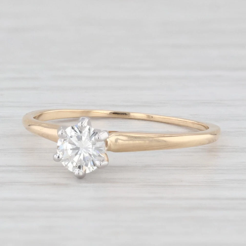 Jabel 0.37ct Round Diamond Solitaire Engagement Ring 14k Gold Size 7.25 - Image 1 of 4