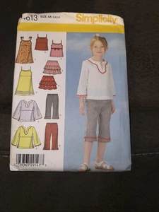 Simplicity 4613 Child Dress, Skirt, Crop, Tunic Summer Style 3-6 Uncut Pattern - Picture 1 of 2
