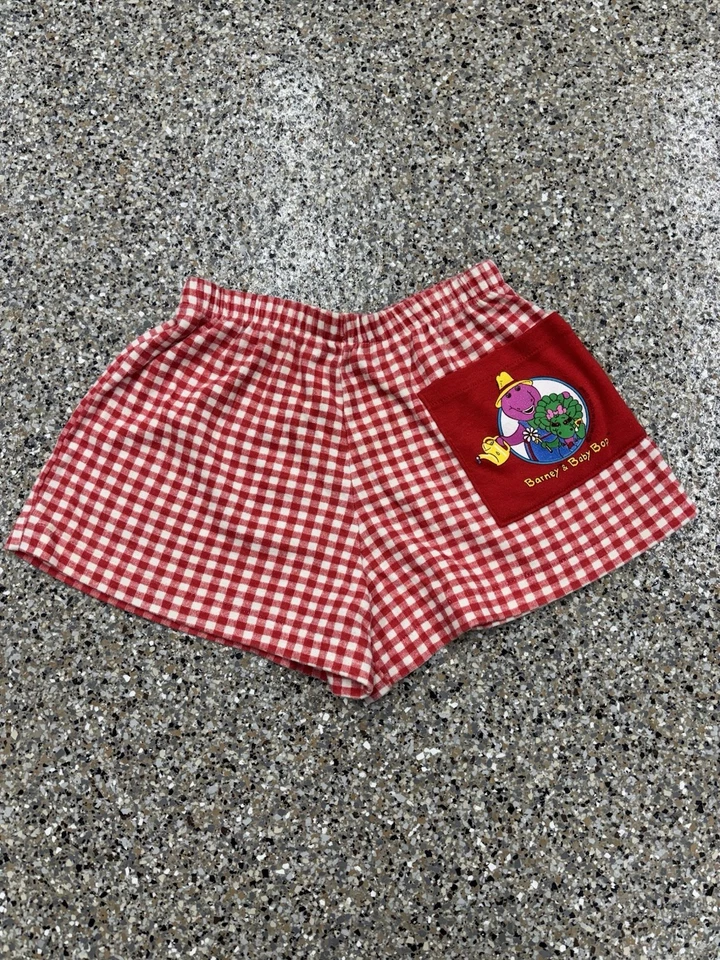 Pantalones cortos Barney vintage Red Gingham 1993 Foto 1 de 4