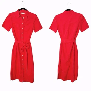 Vestido Camisa Boden Lino Talla 4 Midi Botones Coral Vacation Resort - Imagen 1 de 4