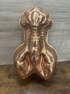 Vintage  Copper LOBSTER Mold Jello Cake 10” 3.5 Cups Kitchen Wall Decor - Picture 1 of 5