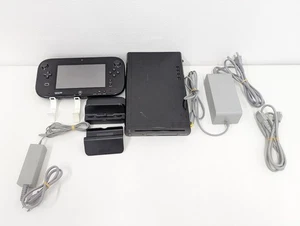 Z474 Nintendo Wii U Black set 32GB Console JAPANESE VER. WUP-101 USED SET - Picture 1 of 13