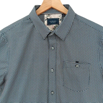 7 Diamonds Shirt Mens Medium Grey Pink Polka Dot 4 Way Stretch Modern 42"x33" - Image 1 of 4