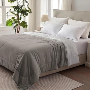 Bedtreat King Cooling Blanket Comforter Dark Gray and Light Gray - Picture 1 of 5