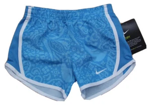 Nike Girl Running Shorts ~ Blue & White ~ DRI-FIT ~ Lined Size 6 NWT - Picture 1 of 3