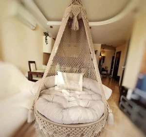 Best Handmade Hanging Swing Chair Outdoor Indoor hammock Boho Round Swing - Picture 1 of 2