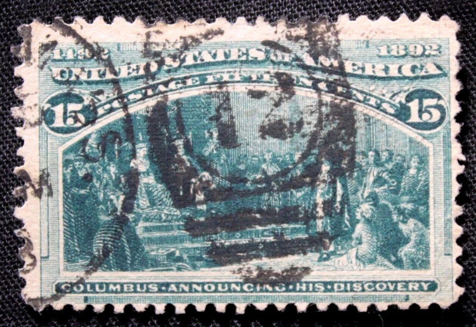 US Stamp Scott #238 ~ Columbus Announcing His Discovery15c 1893 GR02 - Image 1 of 2