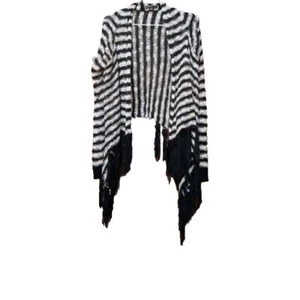 Women's Miracle City Black and White Crochet Style Open Front Sweater Size S/M - Picture 1 of 2