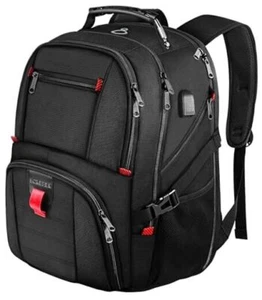 Travel Backpack, Extra Large 50L Laptop Backpacks for Men Women, 17 inch Black - Picture 1 of 7