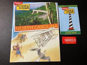 HIGHLIGHTS MAGAZINE WHICH WAY USA N. CAROLINA STATE GUIDE WITH MAP KEYCHAIN TAG - Picture 1 of 1