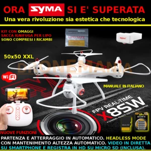 DRONE SYMA X8SW XXL BAROMETRO HEADLESS CAMERA HD ruotabile e FPV real time - Foto 1 di 1