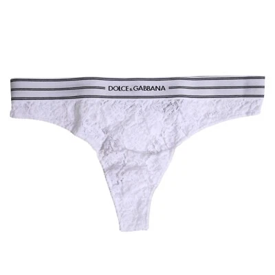 DOLCE & GABBANA Ropa Interior Blanco Nylon Floral Encaje Parte Inferior Panty IT3 / M 190usd Foto 1 de 4