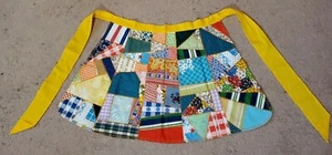 Vintage Crazy Quilt Patchwork Half Apron Fabulous Stitching! - Picture 1 of 12