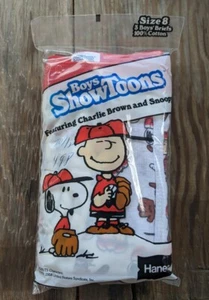 Vintage Hanes Boys ShowToons Charlie Brown Size 8 Underwear 1986 Made in USA - Picture 1 of 3