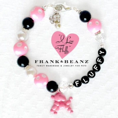 Glam Pearl Dog Necklace Personalized Pet Bell Cat Collar Custom Pet Jewelry - Image 1 of 4