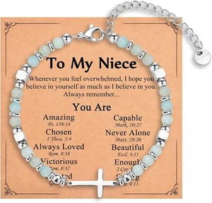 Religious Cross Bracelet for Women Girls, Christian Gifts Daughter... - Picture 1 of 7