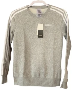 adidas Women's X-Small Essential 3 Stripes Gray Sweatshirt - Picture 1 of 5