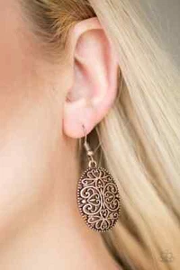 Paparazzi: Wistfully Whimsical - Copper  Earrings - Picture 1 of 2