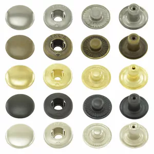 Druckknöpfe S-Feder 12,5mm Stahl, Knöpfe für Stoff, Metallknöpfe Kleidung Leder - Bild 1 von 6