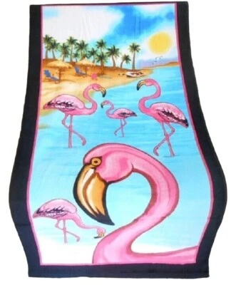 Novo 30x60 Rosa Flamingo Praia Banho Piscina Presente Toalha Mar Pássaro Pôr do Sol Novo na embalagem - Imagem 1 de 3