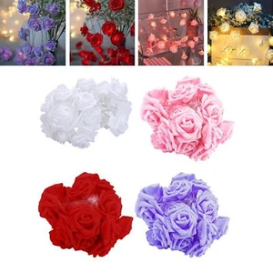LED Rose Flower String Lights USB/Battery Operated IP43 Waterproof Flowers Fairy - Picture 1 of 13