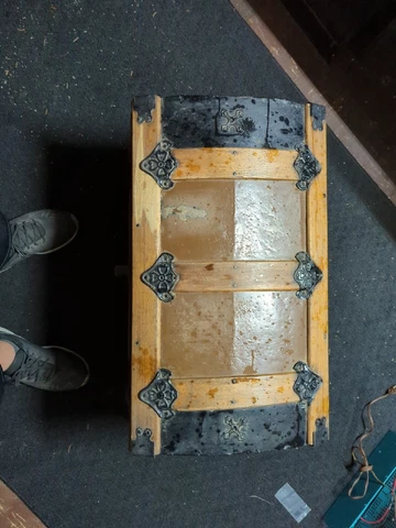 antique wooden chest trunk Cover