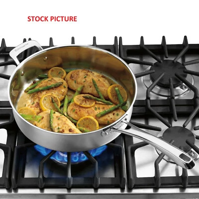 NEW Cuisinart Classic 5.5 Quart Saute Pan with Helper handle & cover 8333-30 Sil - Image 1 of 4