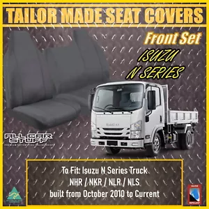 Grey Canvas Seat Covers for Isuzu NHR/NKR/NLR/NLS Truck: 10/2010 to Current - Picture 1 of 9
