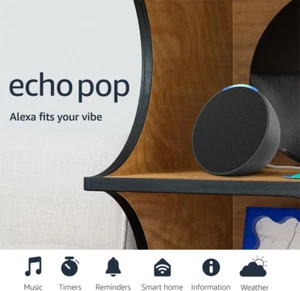 Echo Pop (Newest Model), Our Smallest Alexa Speaker, Fits in Any Room, Charcoal - Picture 1 of 12