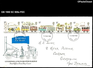 GB 1980 SC 908a LIVERPOOL & MANCHESTER RAILWAY FDC 12 MAR 1980 F/VF - Picture 1 of 1