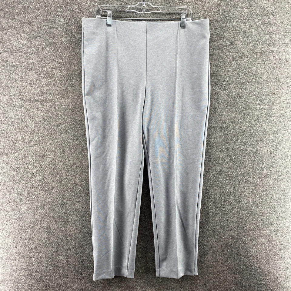Ruby Rd. Dress Pants Women L Large Gray High Rise Pleated Skinny Pull On Rayon - Image 1 of 4