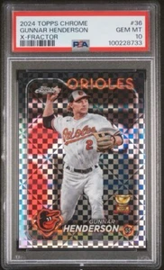 2024 Topps Chrome XFRACTOR Refractor - #36 Gunnar Henderson Orioles PSA 10 - Picture 1 of 3