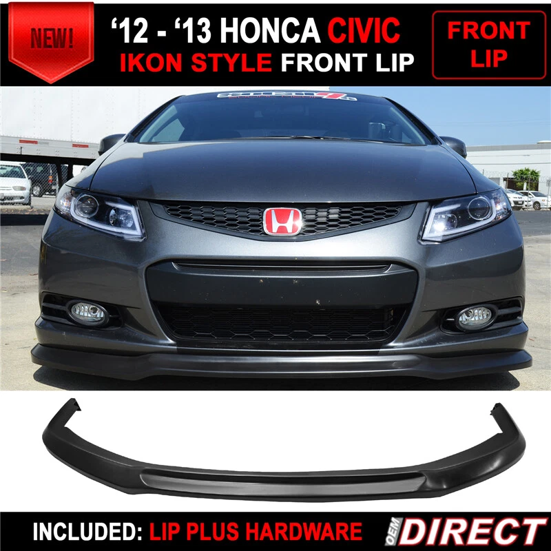Fits 12-13 Honda Civic 2-Door Coupe Ikon Front Bumper Lip Spoiler Splitter PU — 第 1/4 张图片