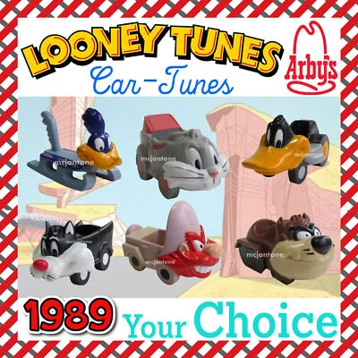Arby's 1989 LOONEY TUNES CAR-TUNES мультфильм персонаж ПВХ автомобиля ваша игрушка выбор - Изображение 1 из 2