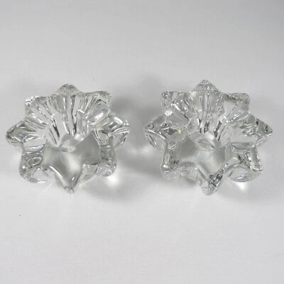 N089 COPPIA PORTACANDELE PORTA CANDELE CANDELIERI BUGIE IN CRISTALLO VINTAGE - Immagine 1 di 4