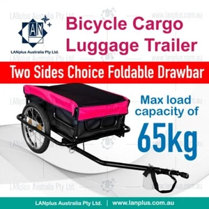Bike Cargo Trailer Steel Bicycle Luggage Carrier Black 2 sides w/waterproof bag - Picture 1 of 12
