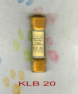 LITTELFUSE KLB 20 FUSIBILE 20 AMP 250 VOLT FUSIBILE RADDRIZZATORE (NUOVO CON SCATOLA) - Foto 1 di 2