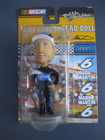 MARK MARTIN #6 PFIZER MINI 4" BOBBLEHEAD NEW IN PACKAGE NASCAR BOBBLE DOBBLE Cover