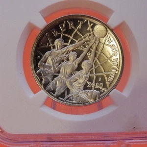 Dólar de plata del Salón de la Fama del Baloncesto 2020-P $1 NGC PF70 Ultra Cameo OGP First - Imagen 1 de 3