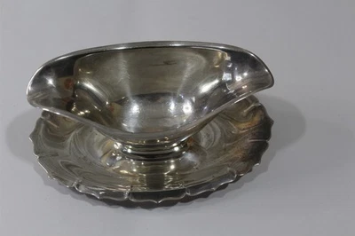 Barco de molho International Silver Early American Silver-Plate com placa anexada - Imagem 1 de 4
