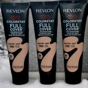 3X Revlon ColorStay Full Cover Matte Foundation 24 HRS 110 Ivory 1 oz. each New - Picture 1 of 1